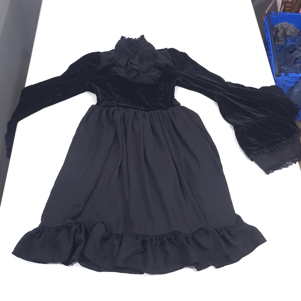 Killstar Black Velvet Dress Size XS Witch Goth Victorian Bell Sleeves